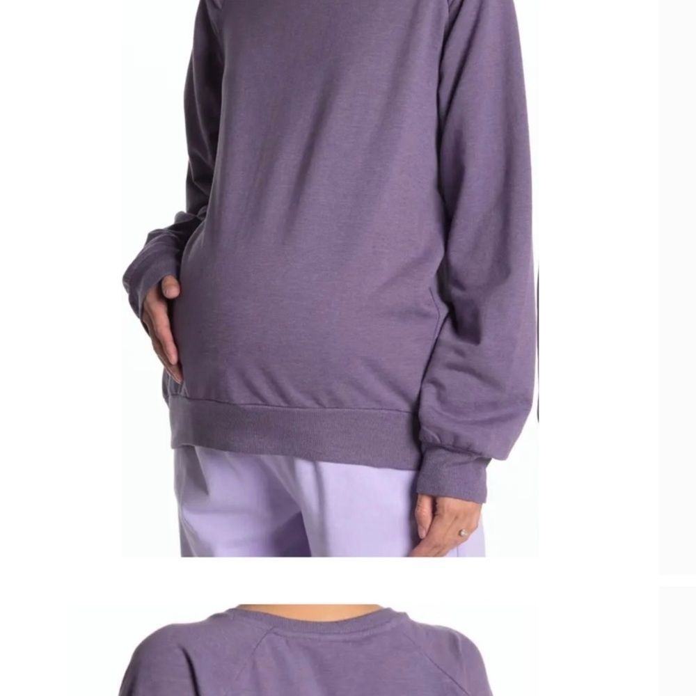 NWT Z BY ZELLA Welina Maternity Pullover Sweatshirt Purple Mulled Medium
